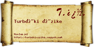 Turbéki Őzike névjegykártya